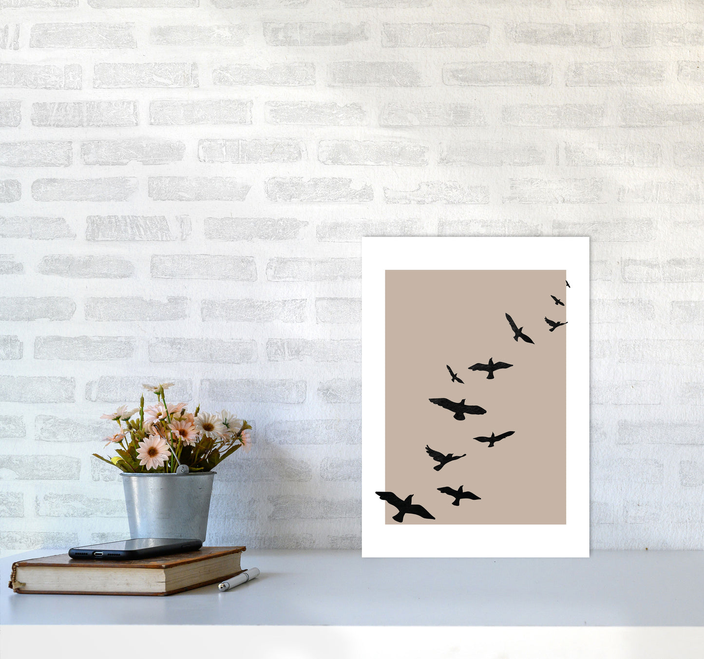 Autumn Skye abstract Art Print by Pixy Paper A3 Black Frame