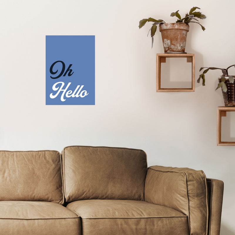 Oh Hello Art Print by Pixy Paper A3 Black Frame