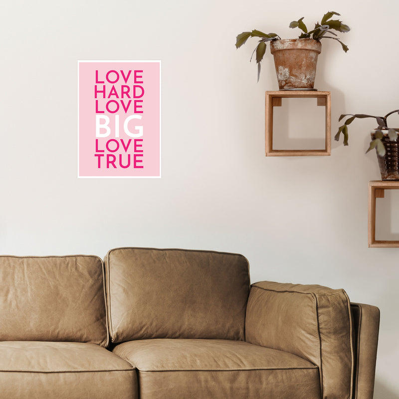 Love Hard Art Print by Pixy Paper A3 Black Frame