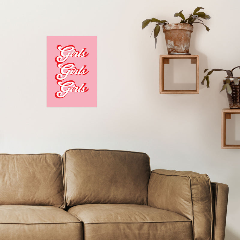 Girls Girls Girls Art Print by Pixy Paper A3 Black Frame
