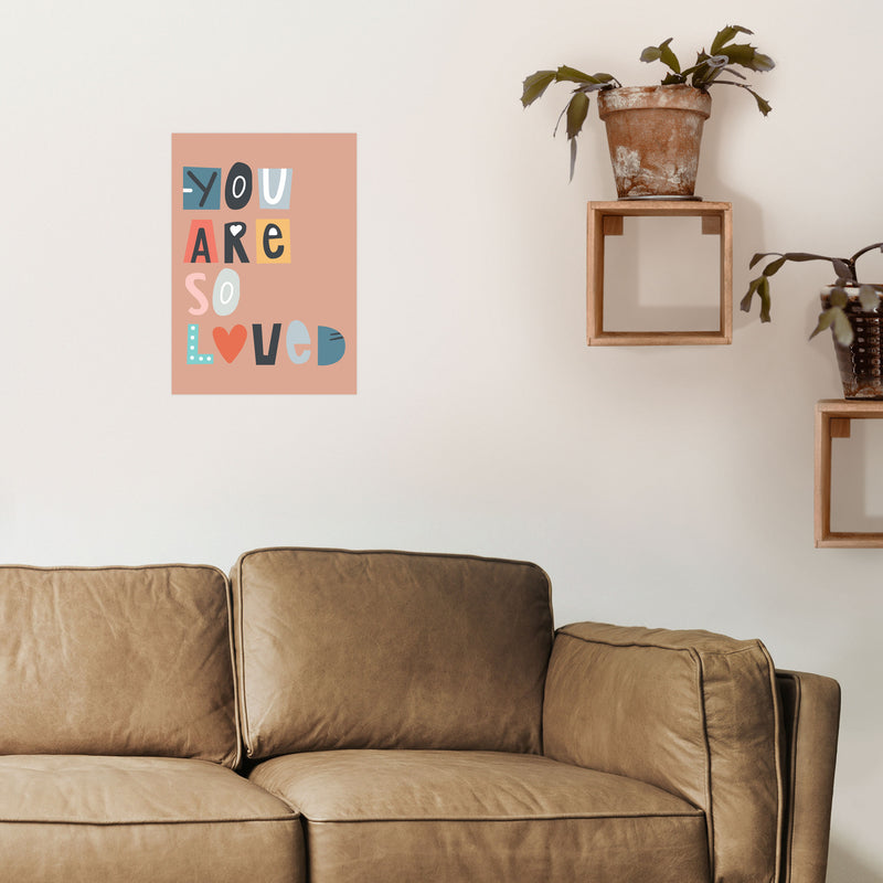 You are so loved Neutral kids Art Print by Pixy Paper A3 Black Frame