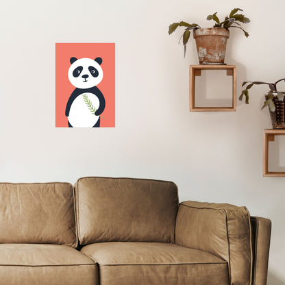 Panda Neutral kids Art Print by Pixy Paper A3 Black Frame