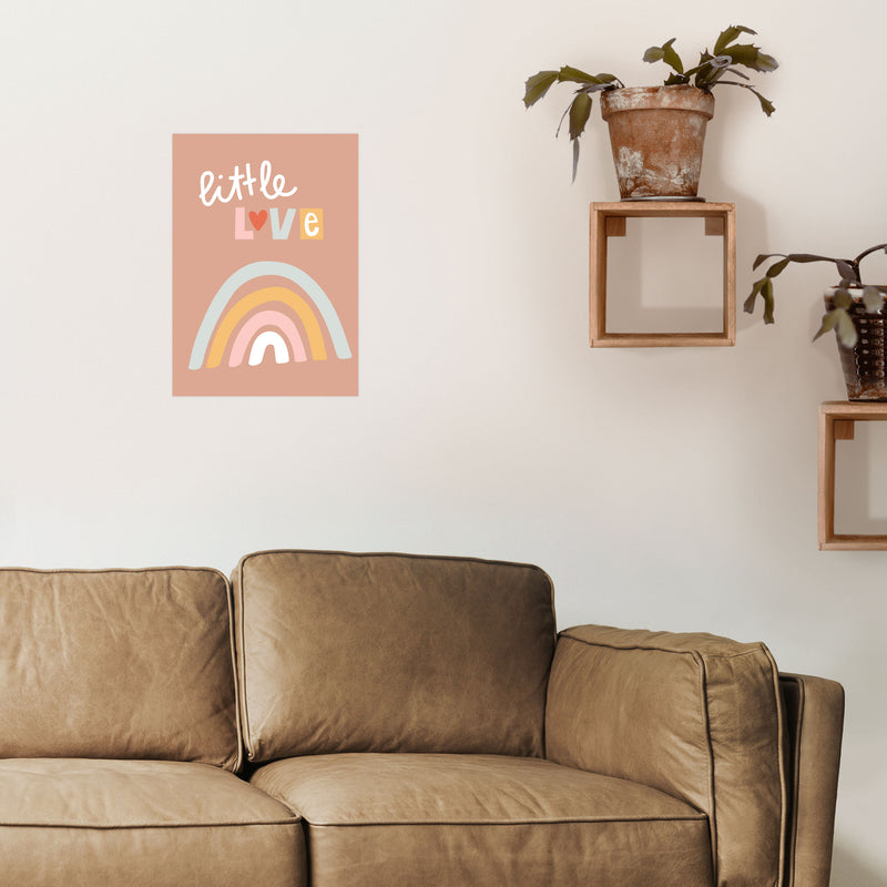 Little love rainbow Neutral kids Art Print by Pixy Paper A3 Black Frame