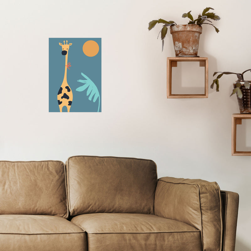 Giraffe Neutral kids Art Print by Pixy Paper A3 Black Frame
