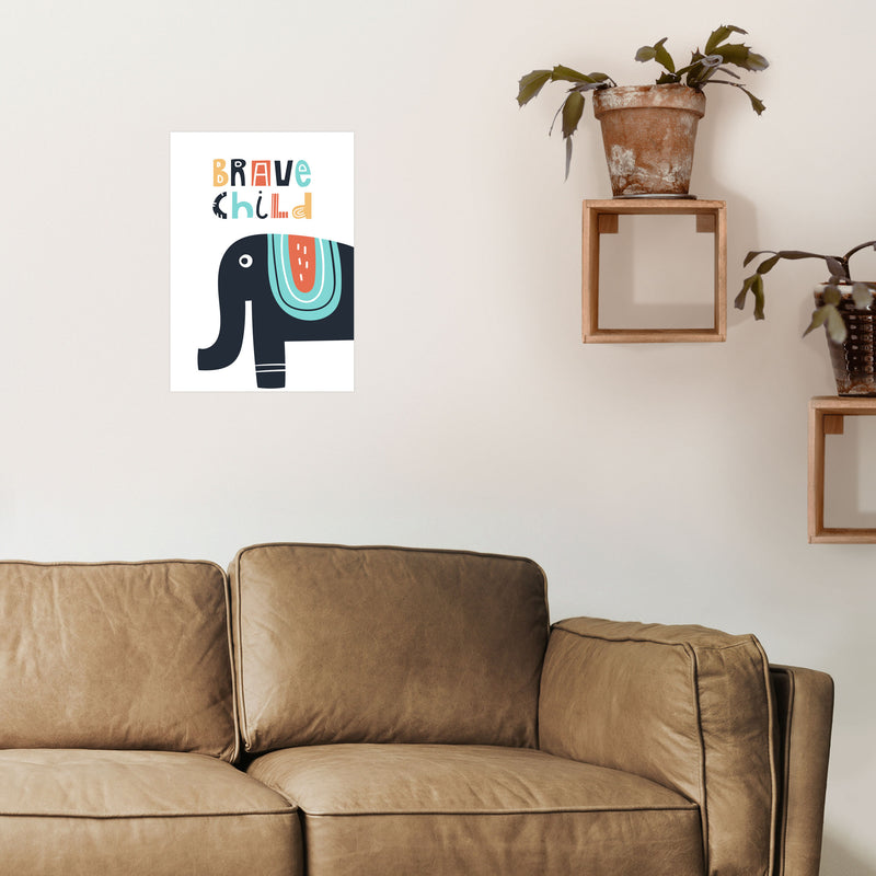 Brave child elephant Art Print by Pixy Paper A3 Black Frame