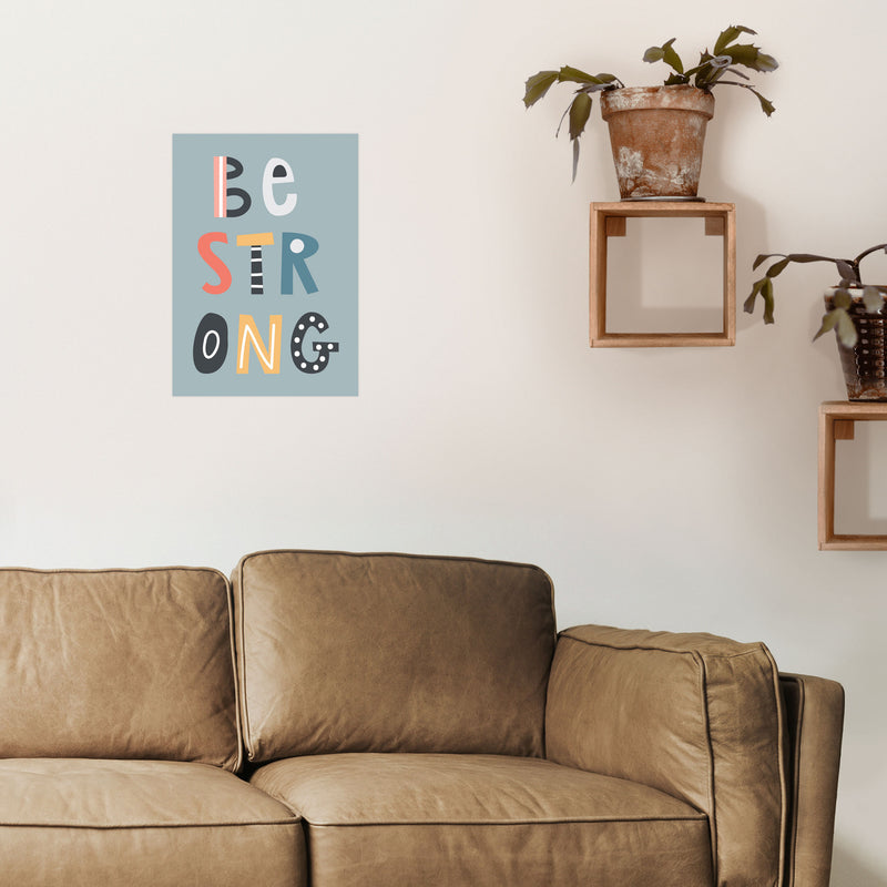 Be strong Neutral kids Art Print by Pixy Paper A3 Black Frame