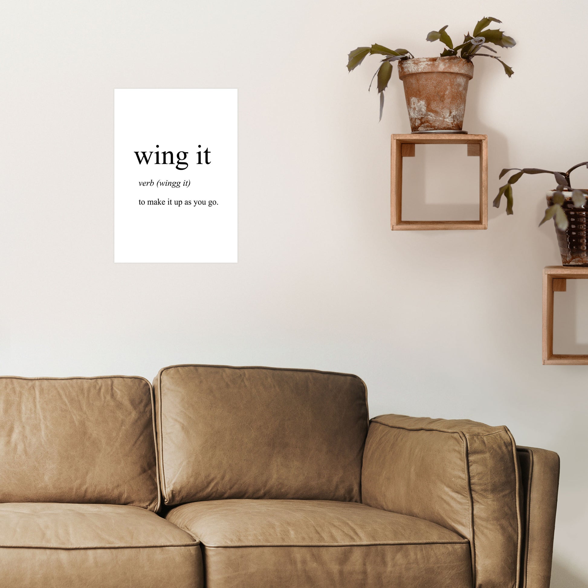 Wing It Definition Art Print by Pixy Paper A3 Black Frame