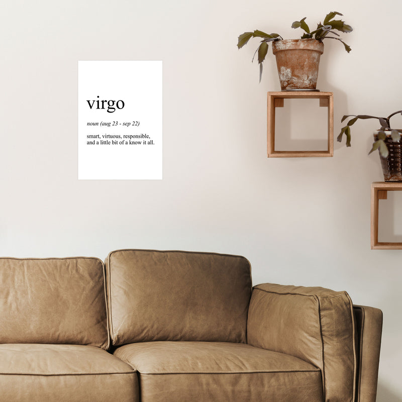 Virgo Definition Art Print by Pixy Paper A3 Black Frame