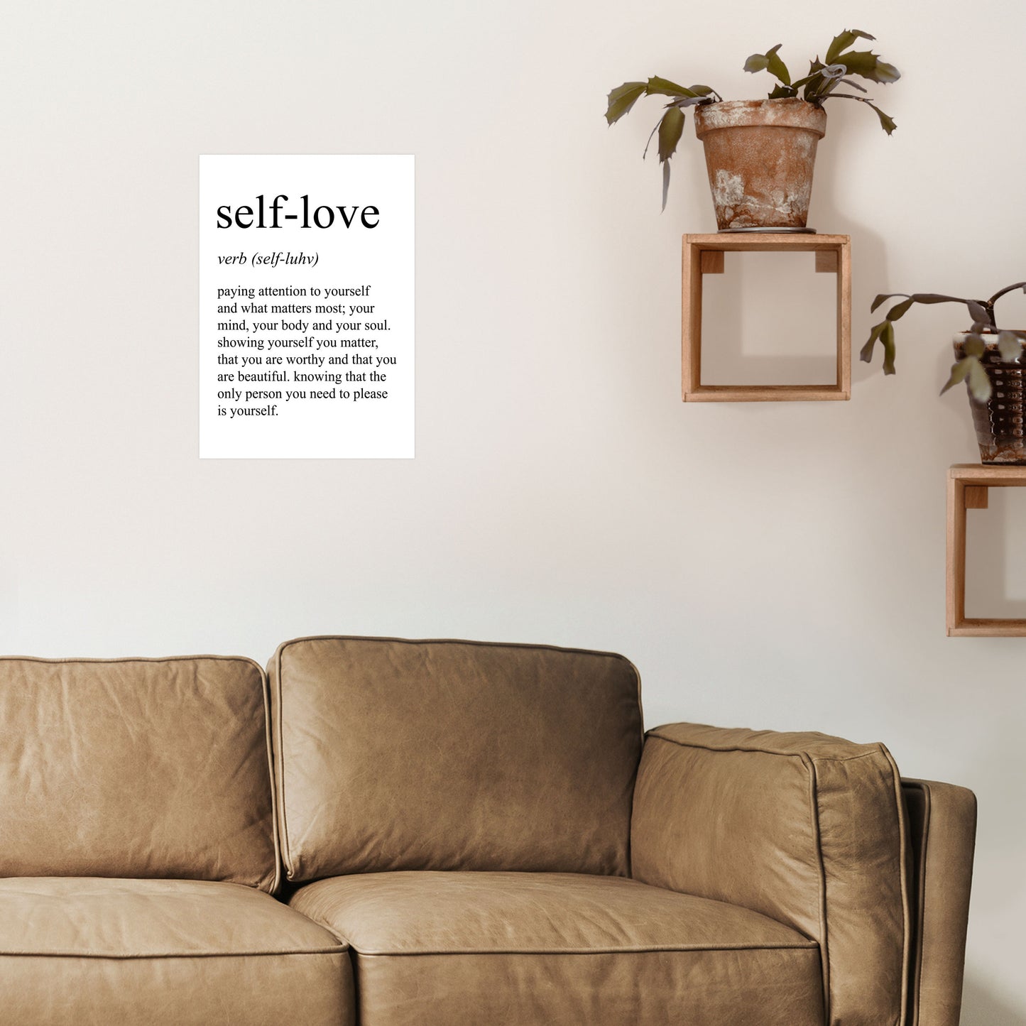 Self-Love Definition Art Print by Pixy Paper A3 Black Frame