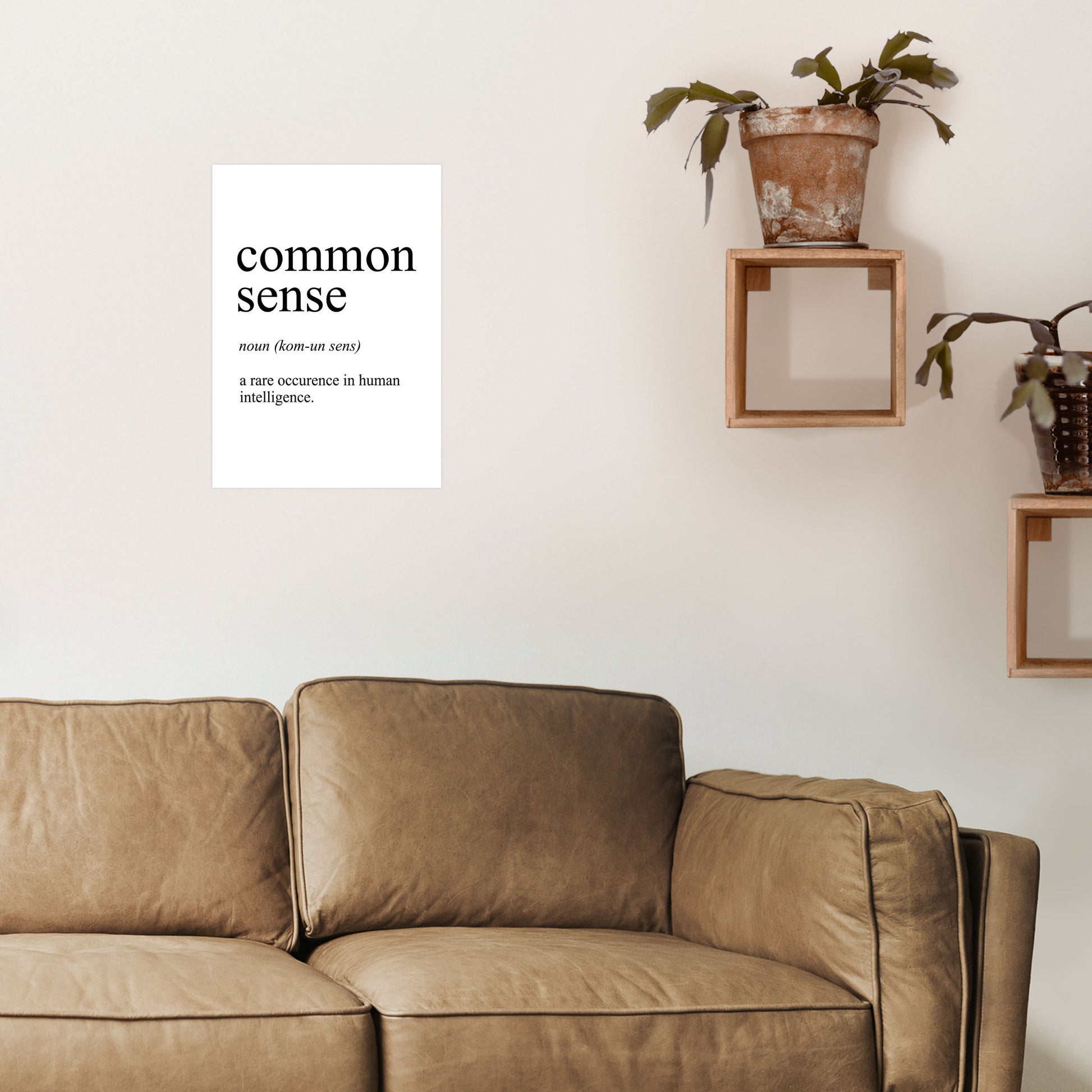 Common Sense Definition Art Print by Pixy Paper A3 Black Frame