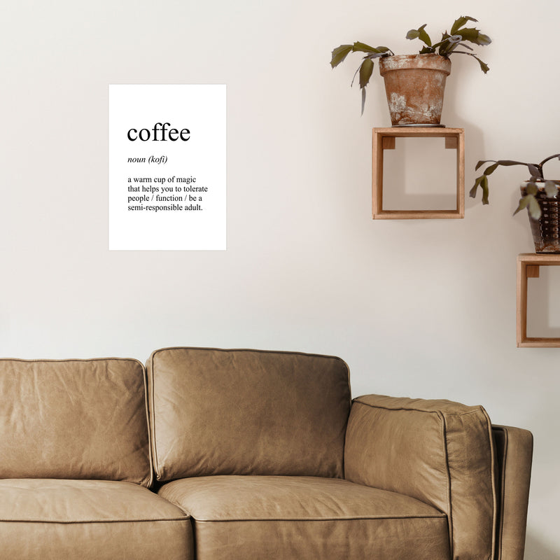 Coffee Definition Art Print by Pixy Paper A3 Black Frame