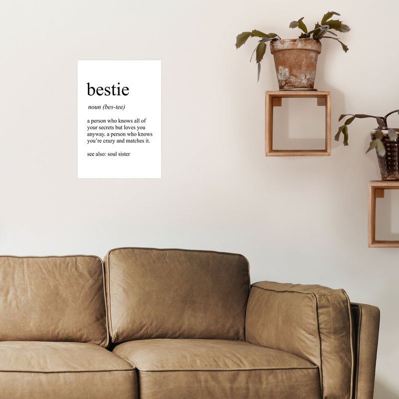 Bestie Definition Art Print by Pixy Paper A3 Black Frame