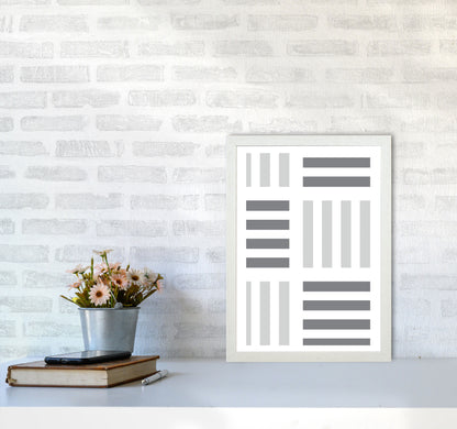 Grey Abstract Patterns 2 Modern Print A3 Oak Frame