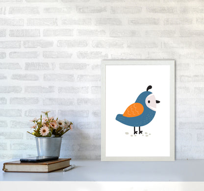 Children&#39;s Animals, Quail Modern Print A3 Oak Frame