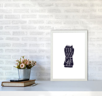 The Man Cave 2 Modern Print, Framed Bathroom Wall Art A3 Oak Frame