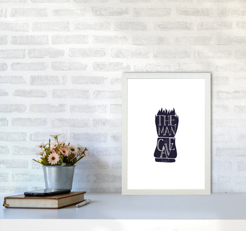 The Man Cave 2 Modern Print, Framed Bathroom Wall Art A3 Oak Frame