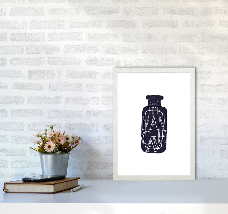 The Man Cave 3 Modern Print, Framed Bathroom Wall Art A3 Oak Frame
