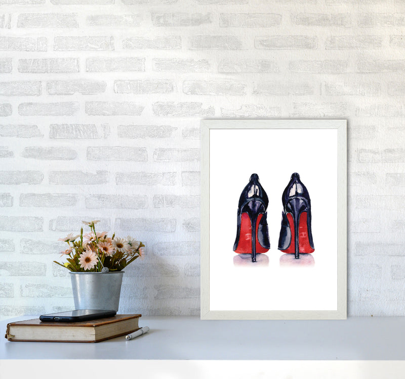 Black High Heels Modern Print A3 Oak Frame