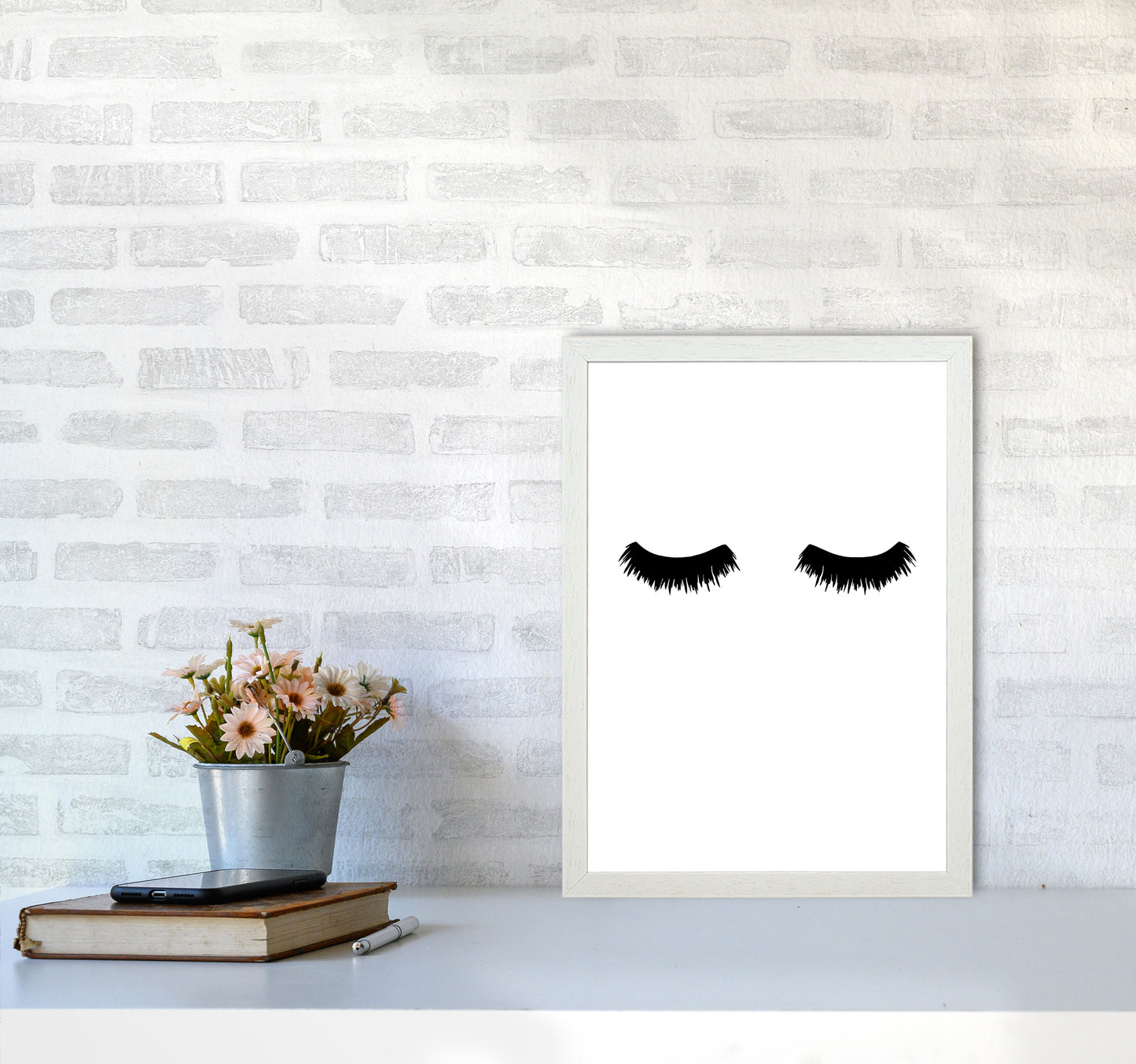 Lashes Modern Print A3 Oak Frame
