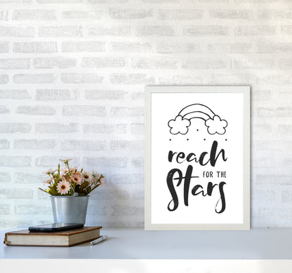 Reach For The Stars Black Modern Print A3 Oak Frame