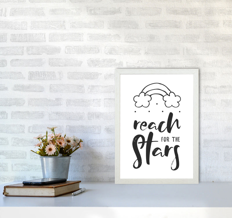 Reach For The Stars Black Modern Print A3 Oak Frame