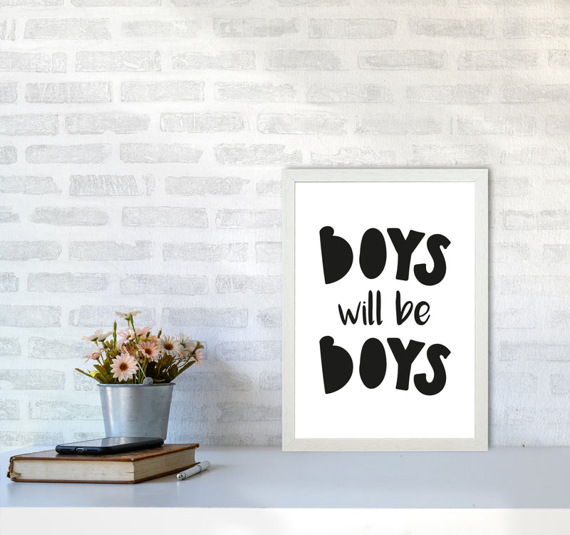 Boys Will Be Boys Framed Nursey Wall Art Print A3 Oak Frame
