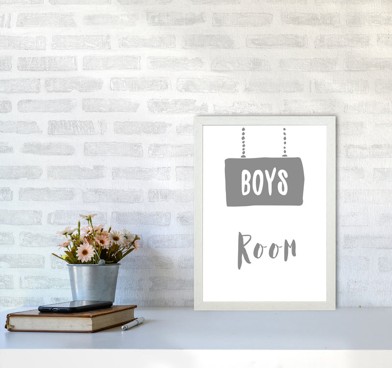 Boys Room Grey Framed Nursey Wall Art Print A3 Oak Frame
