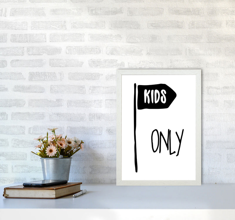 Kids Only Black Framed Nursey Wall Art Print A3 Oak Frame