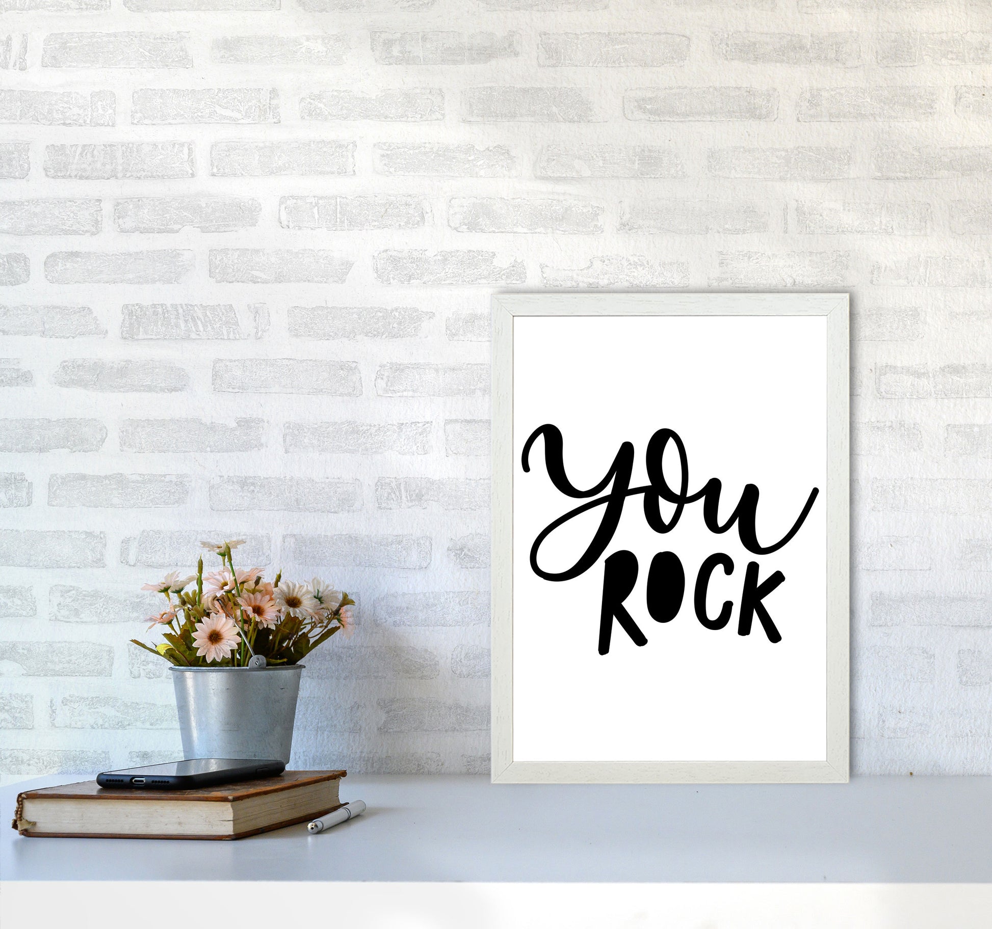 You Rock Modern Print A3 Oak Frame