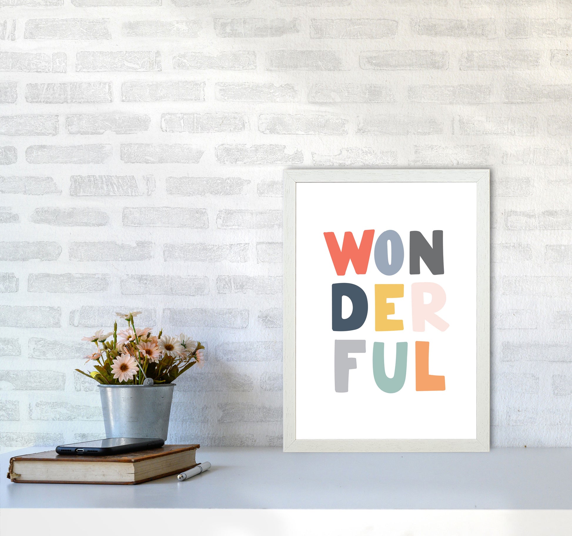 Wonderful Colour Framed Nursey Wall Art Print A3 Oak Frame