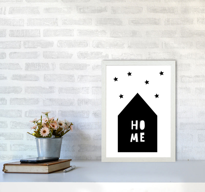 Home Scandi Framed Typography Wall Art Print A3 Oak Frame