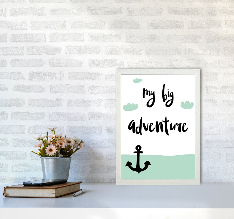 My Big Adventure Framed Typography Wall Art Print A3 Oak Frame