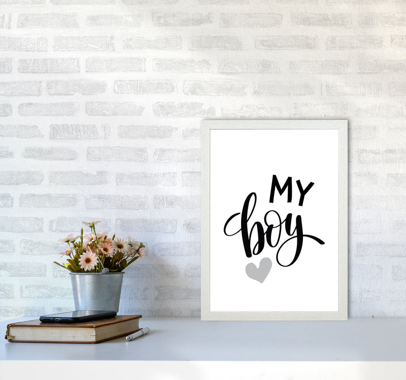 My Boy Black Framed Nursey Wall Art Print A3 Oak Frame