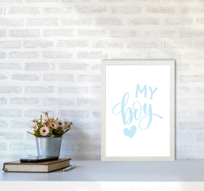 My Boy Blue Framed Nursey Wall Art Print A3 Oak Frame