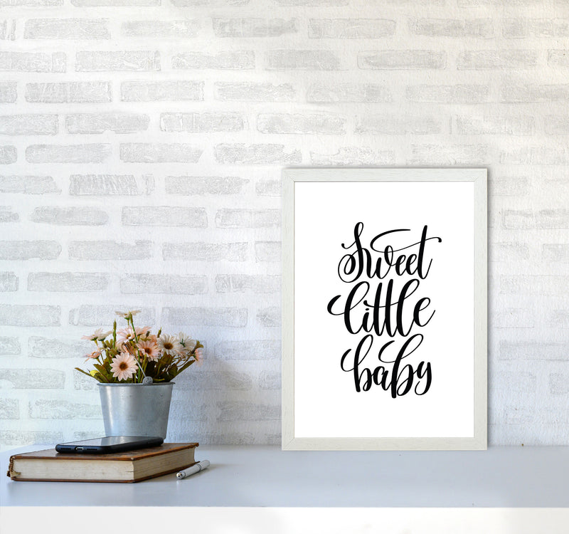 Sweet Little Baby Black Framed Nursey Wall Art Print A3 Oak Frame