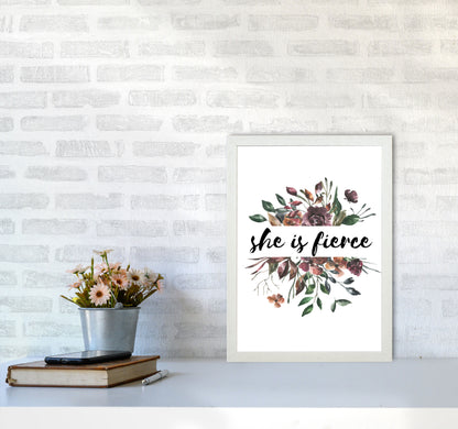 She Is Fierce Mixed Floral Modern Print A3 Oak Frame
