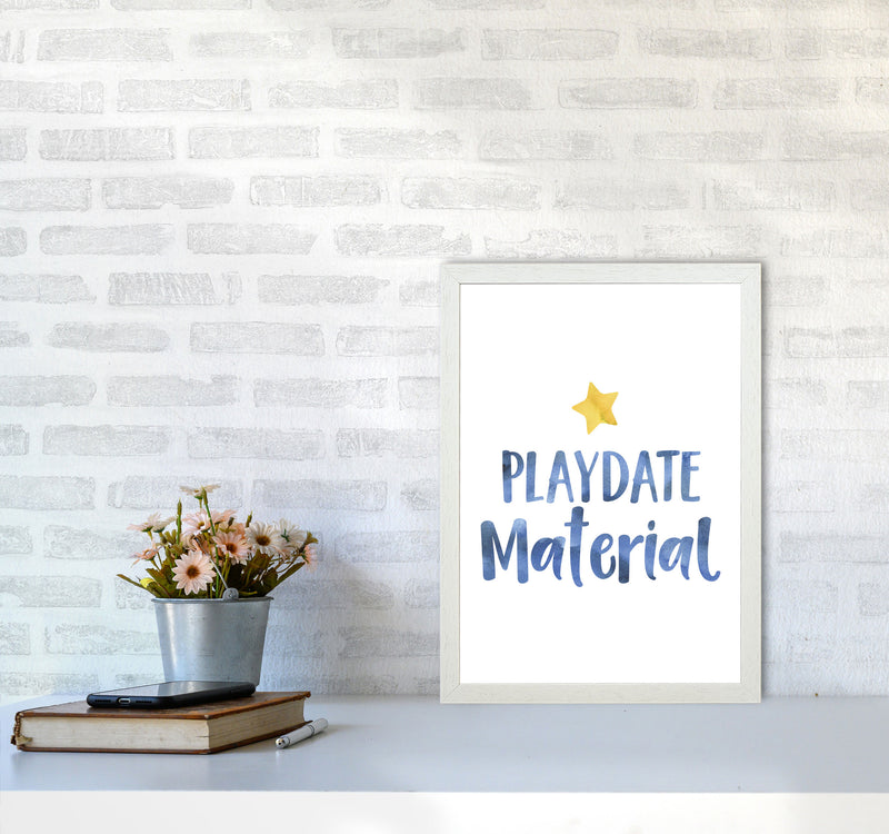 Playdate Material Watercolour Modern Print A3 Oak Frame