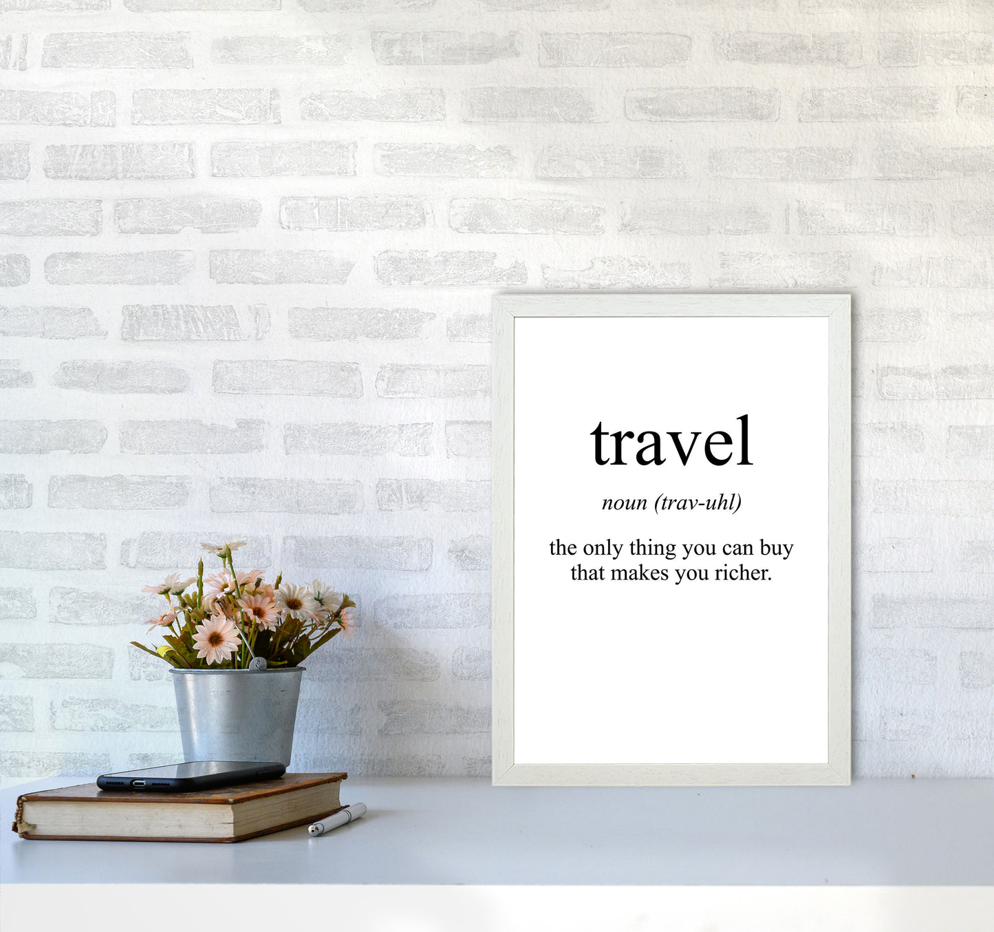Travel Modern Print A3 Oak Frame