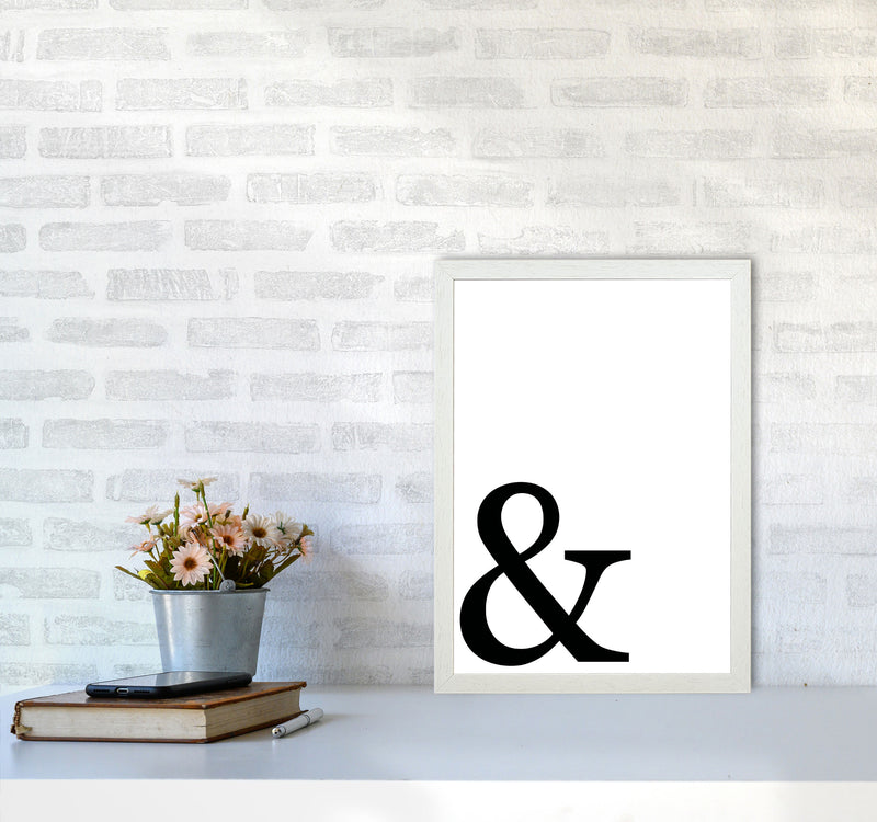 Ampersand Framed Typography Wall Art Print A3 Oak Frame