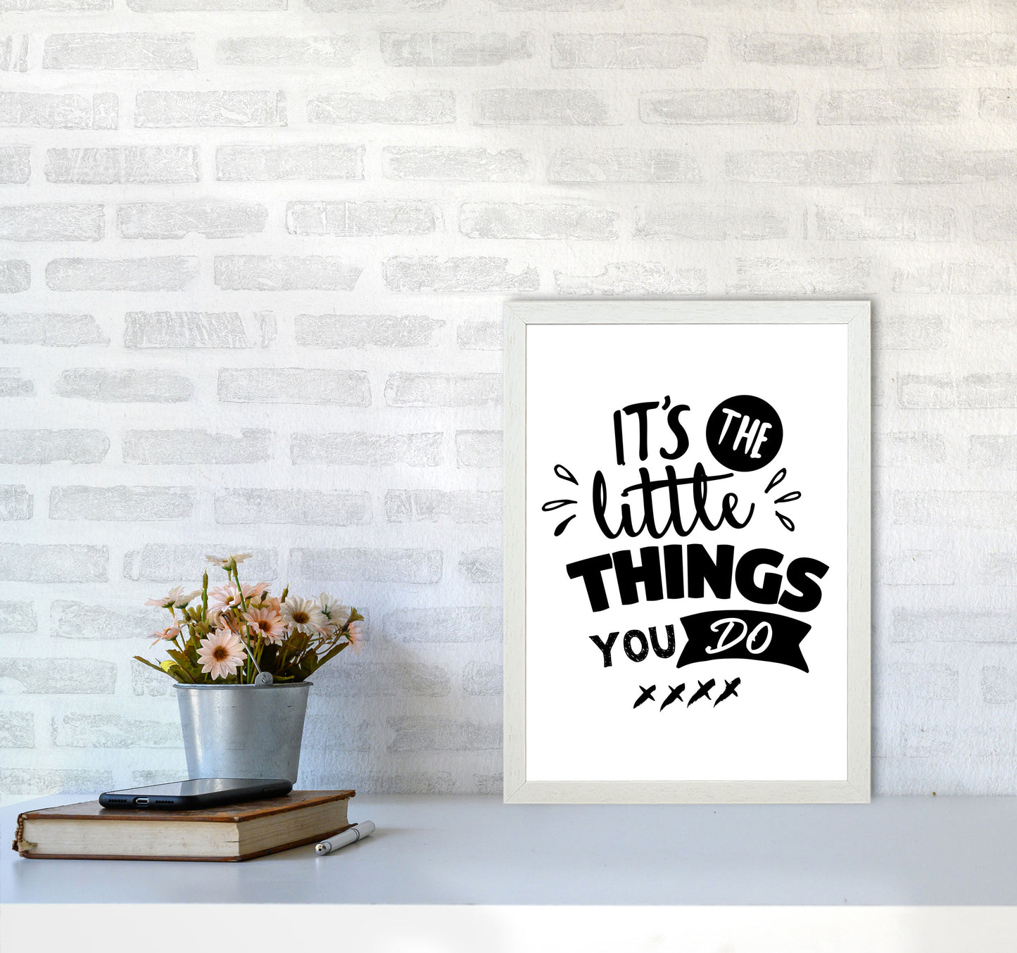 It&#39;s The Little Things You Do Framed Typography Wall Art Print A3 Oak Frame