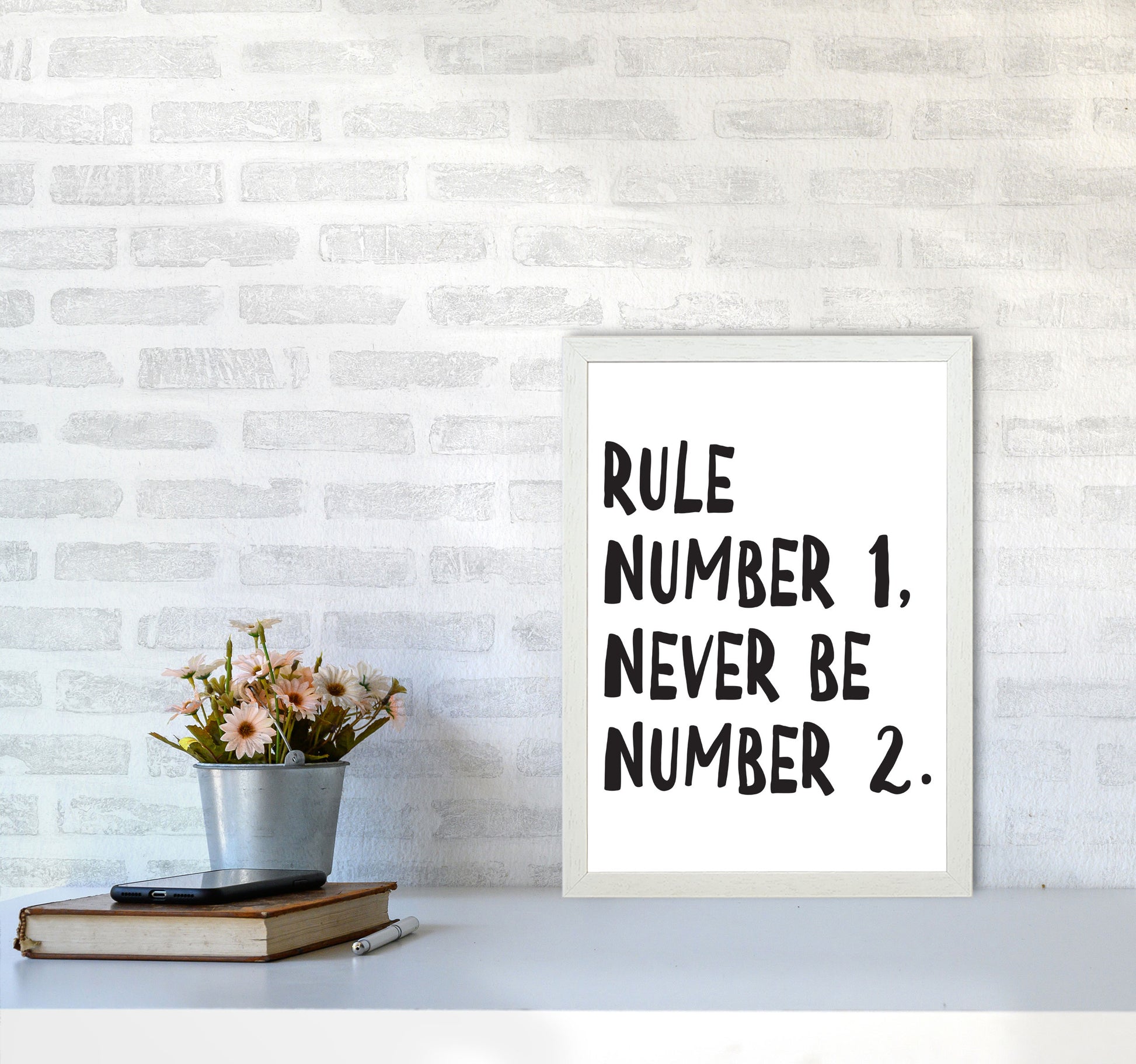 Rule Number One Modern Print A3 Oak Frame
