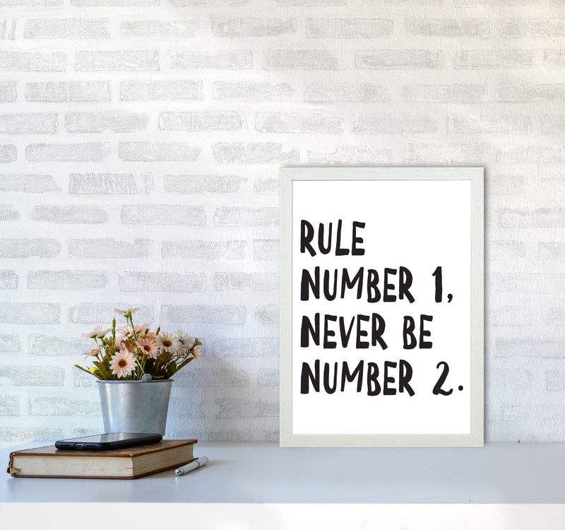 Rule Number One Modern Print A3 Oak Frame
