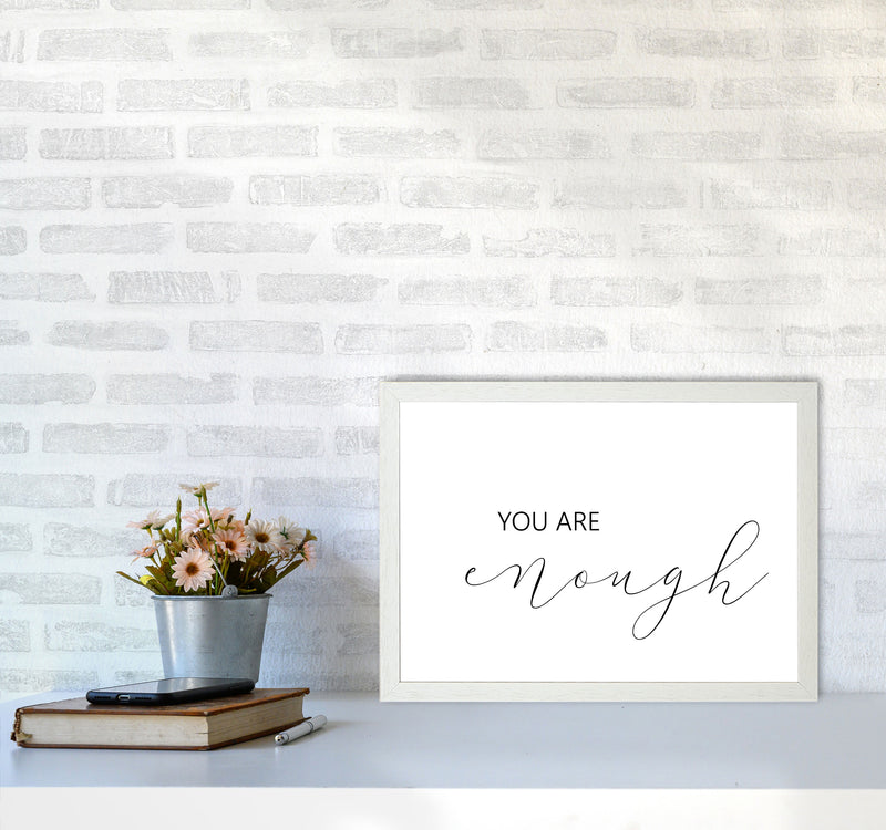You Are Enough Landscape Modern Print A3 Oak Frame
