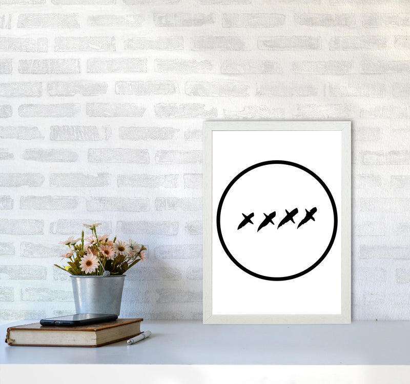 XXXX Kisses Modern Print A3 Oak Frame