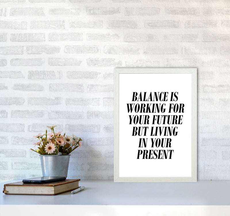 Balance Framed Typography Wall Art Print A3 Oak Frame