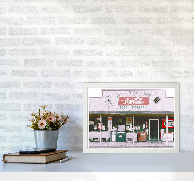 Coca Cola Shop Modern Print A3 Oak Frame