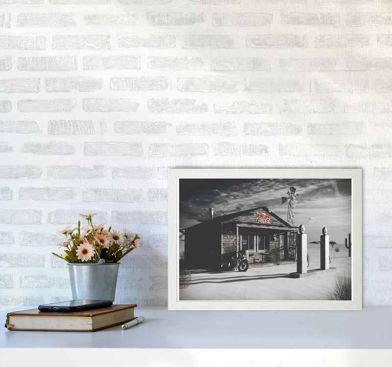 Texas Store Coca Cola Modern Print A3 Oak Frame