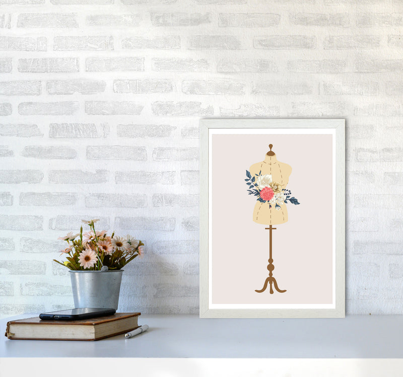 Floral Manikin Modern Print A3 Oak Frame