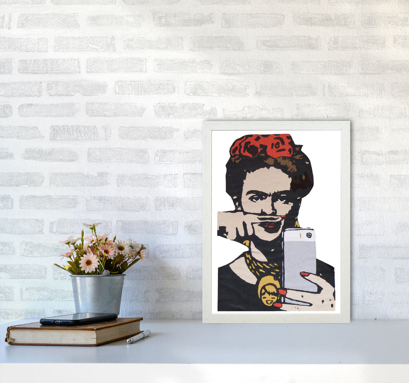 Urban Frida Kahlo Modern Print A3 Oak Frame