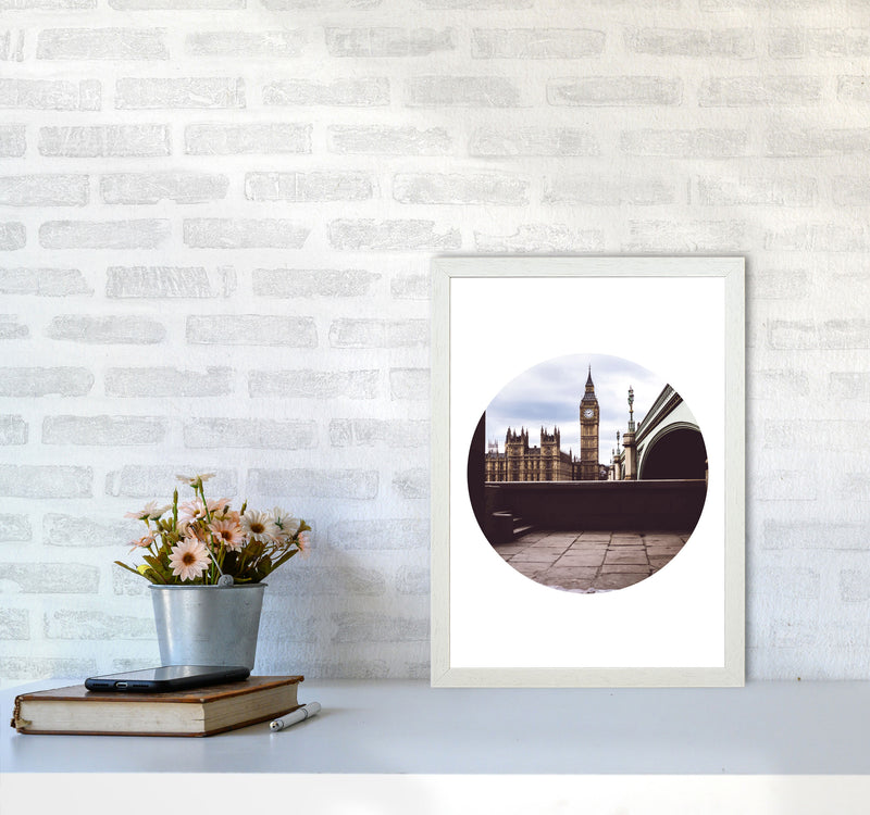 London Big Ben Modern Art Print, Framed Wall Art A3 Oak Frame